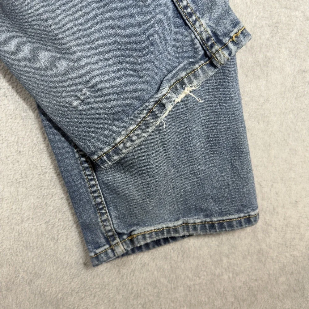Levis‎ 505 Jeans Mens 38x30 Blue Regular Straight Stretch Medium Wash Y2K Hole